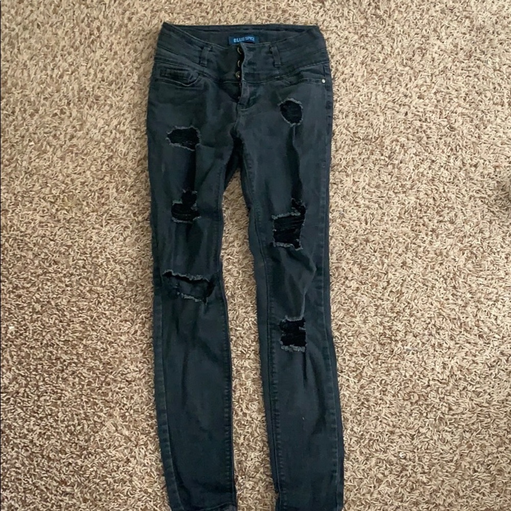 black ripped jeans